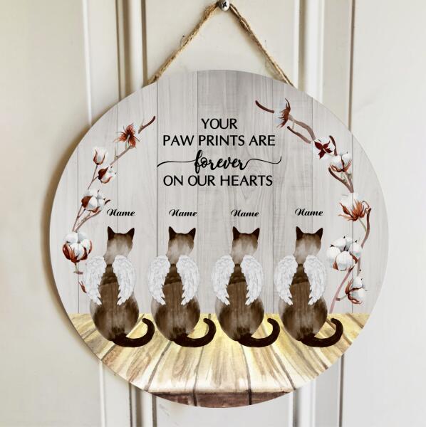 Pawzity Custom Wooden Signs, Pet Memorial Gifts, Your Pawprints Are Forever In Our Hearts