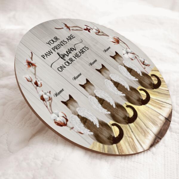 Pawzity Custom Wooden Signs, Pet Memorial Gifts, Your Pawprints Are Forever In Our Hearts