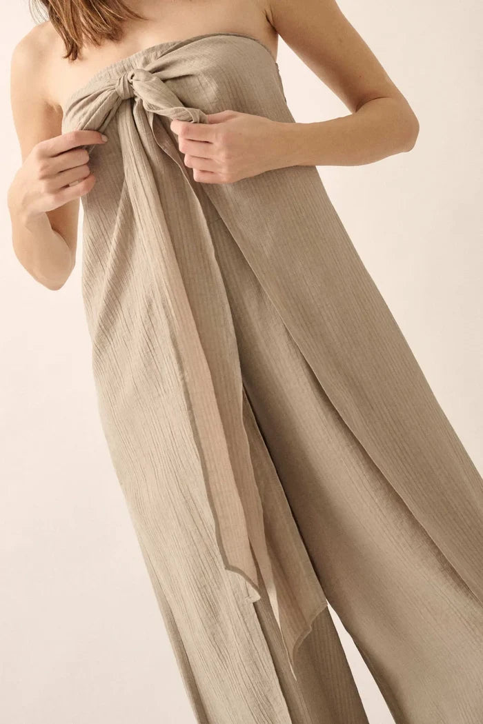 Peaceful Days Tonal-Stripe Two-Way Tulip Jumpsuit - ShopPromesa