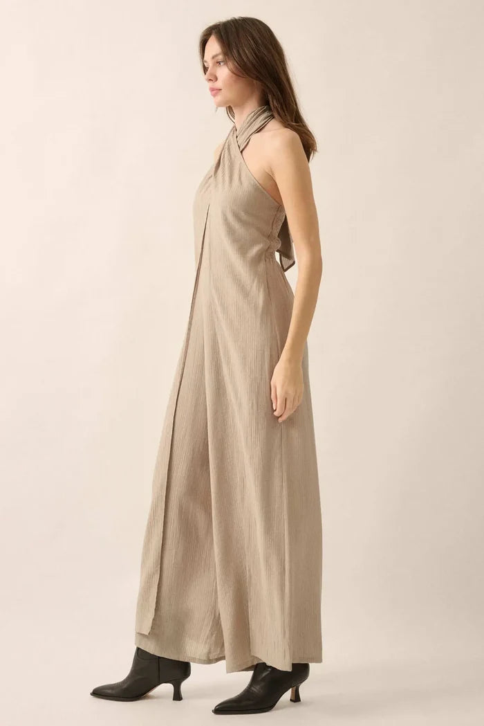 Peaceful Days Tonal-Stripe Two-Way Tulip Jumpsuit - ShopPromesa