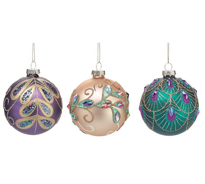 Peacock Themed Ball Ornaments