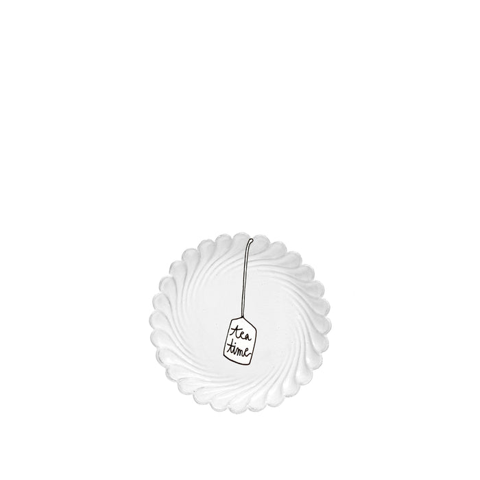 Peggy Scalloped Tea Saucer by Astier de Villatte, 14.5cm