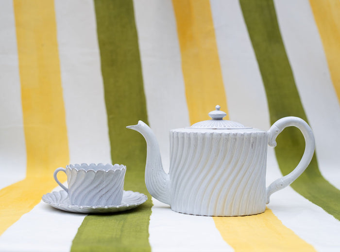 Peggy Scalloped Tea Saucer by Astier de Villatte, 14.5cm