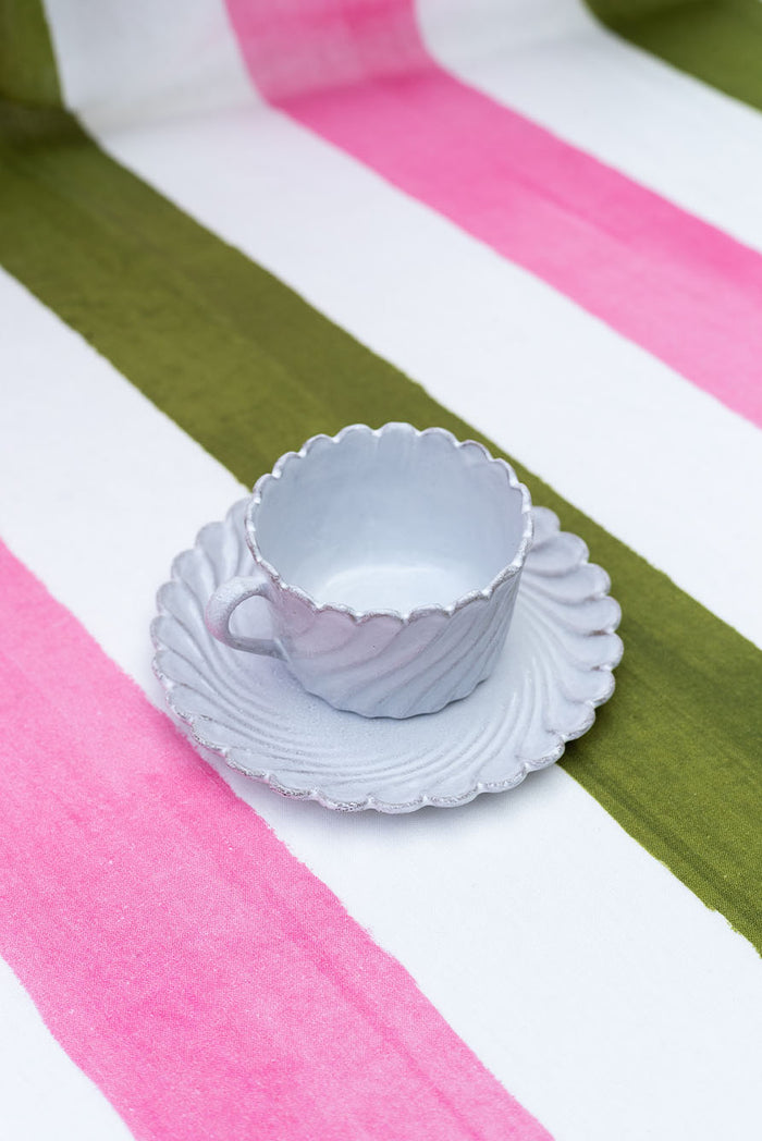 Peggy Scalloped Tea Saucer by Astier de Villatte, 14.5cm