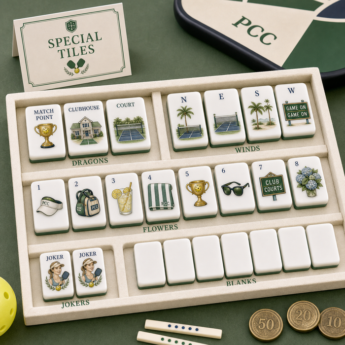 Pickleball Country Club Mahjong Tile Set