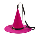 Pink Flocked Witch Hat