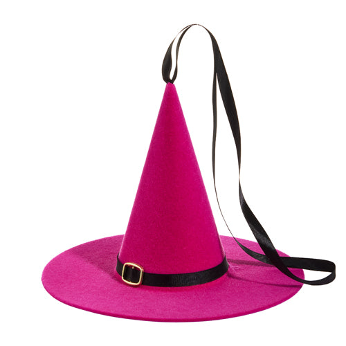 Pink Flocked Witch Hat