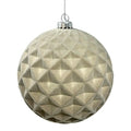 Plastic Flocked Diamond Ball Ornament - Grey