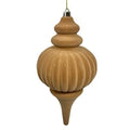 Plastic Flocked Finial Ornament - Tan