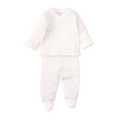Pointelle Cross Tee & Pant Set - White