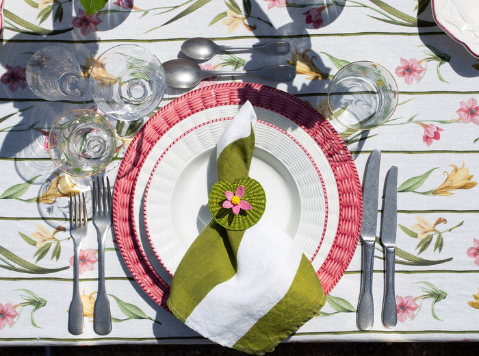 Rattan Effect Hand-Painted Bordeaux Rim Side/Dessert Plate, 21cm