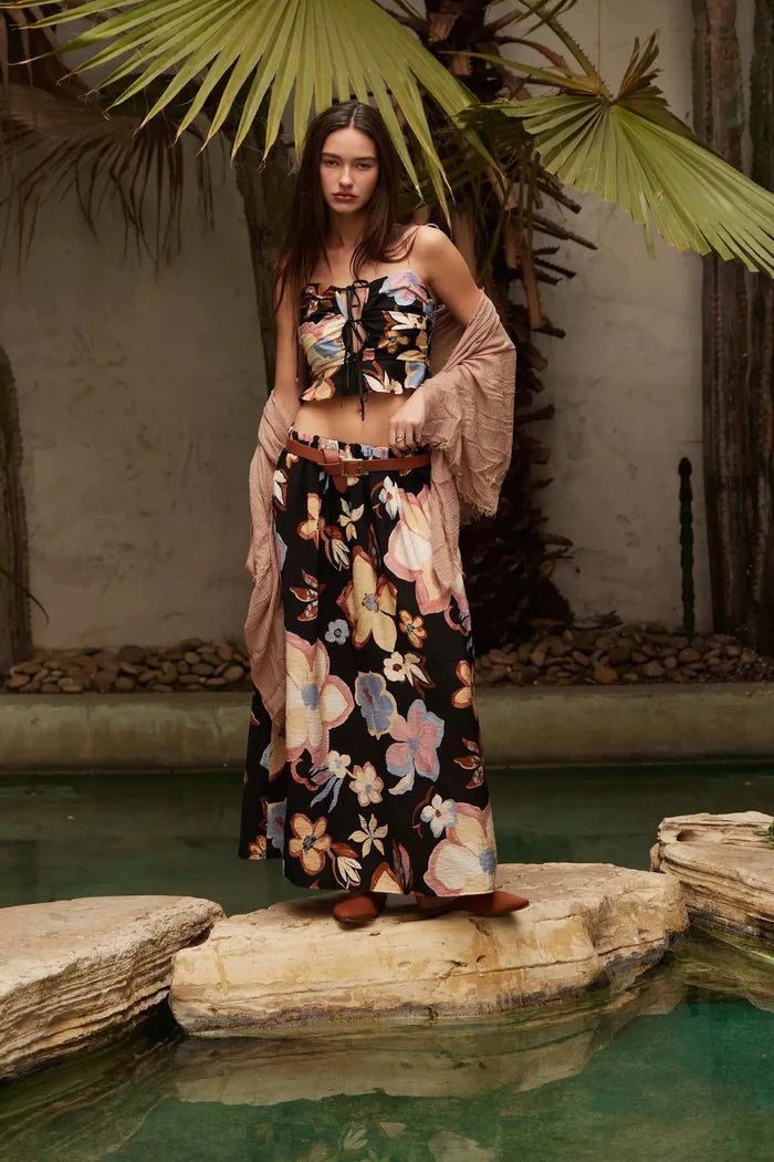Ready to Grow Textured Floral-Print Maxi Skirt - ShopPromesa