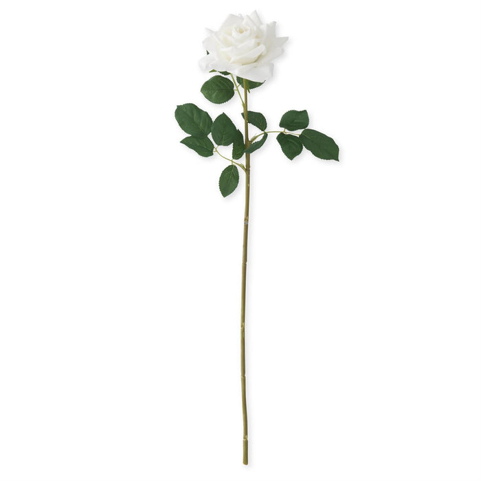 Real Touch Duchess Rose Stem - Pure White