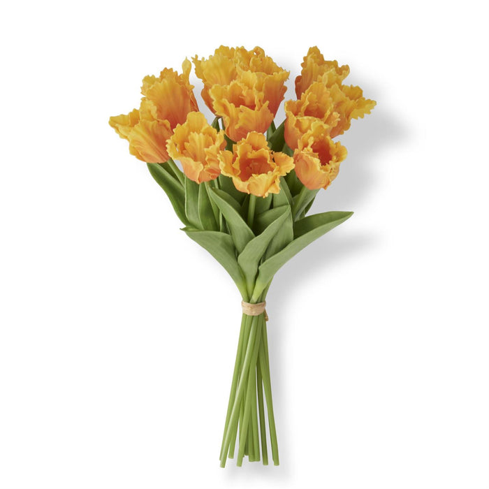 Real Touch Parrot Tulip Bundle - Light Orange