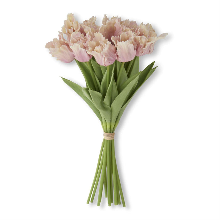 Real Touch Parrot Tulip Bundle - Pink to Cream Ombre