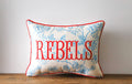 Rebels Toile Pillow Piping Red