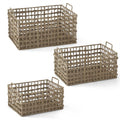 Rectangular Woven Grass Nesting Baskets