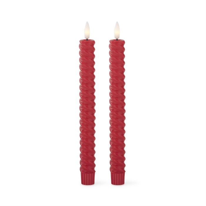 Red Spiral LED Candle with Timer