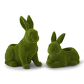 Resin Green Flocked Mossy Rabbit Containers with Drain