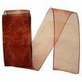 Ribbon - Elegant Woven Sheer Wired Edge, Copper, 1-1/2 Inch, 25 Yards