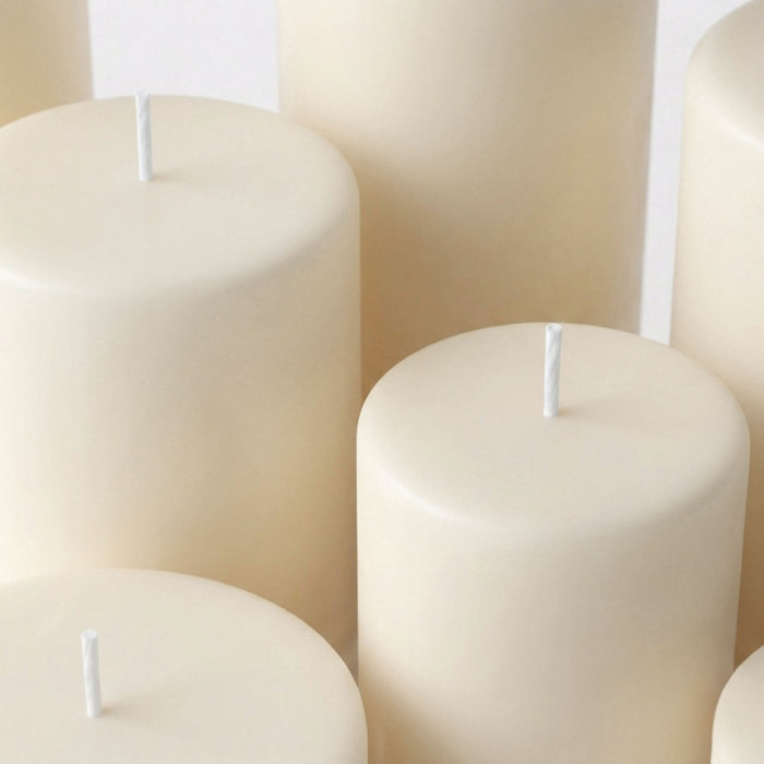 Richland Pillar Candles 3"x3", 3"x6" & 3"x9" Light Ivory Set of 3
