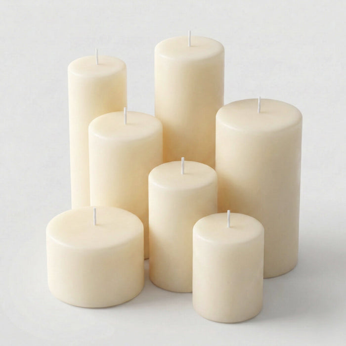 Richland Pillar Candles 3"x3" Ivory Set of 48