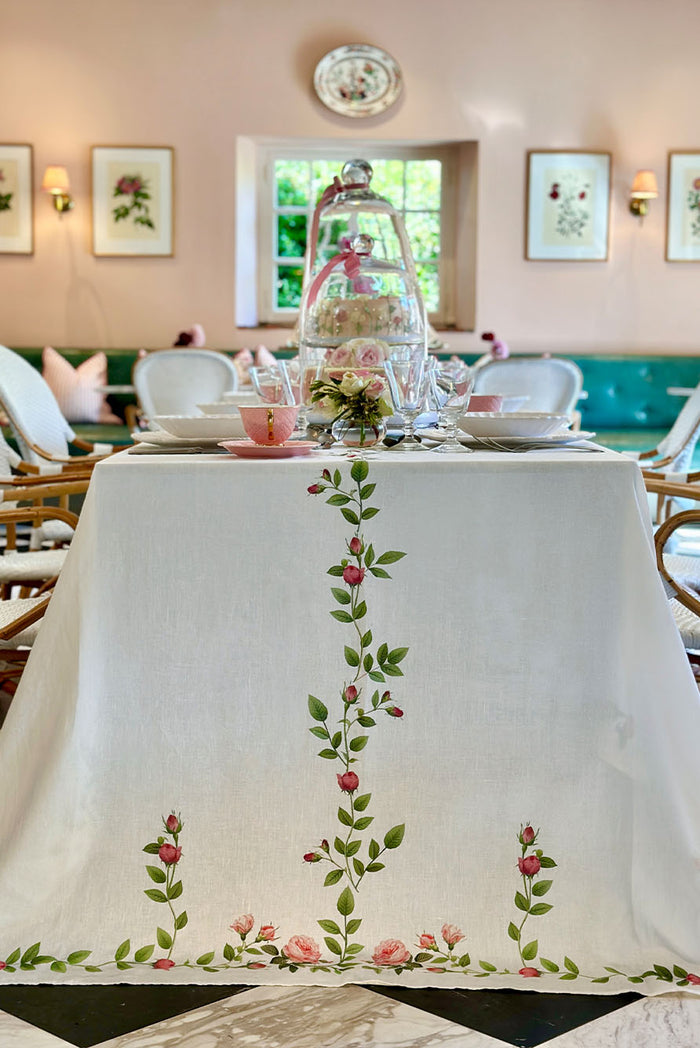 'Rose Trellis' Linen Napkin, 50x50cm
