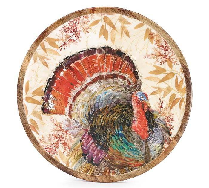 Round Wooden Turkey Tray