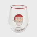 Santa Beaded Wine Glass