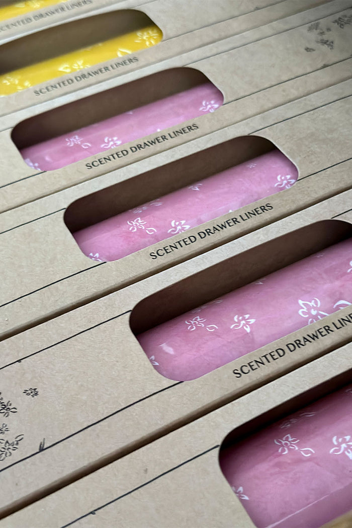 S&B Rose & Peony Scented Drawer Liners in Pink, 6 Sheets, 50x35cm