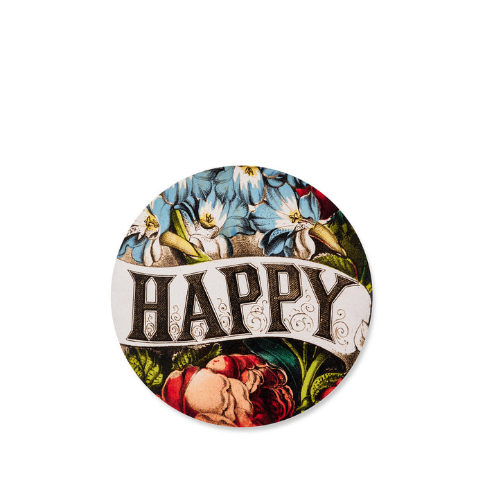 S&B x John Derian 'Happy' Round Cork-Backed Placemat, 34cm