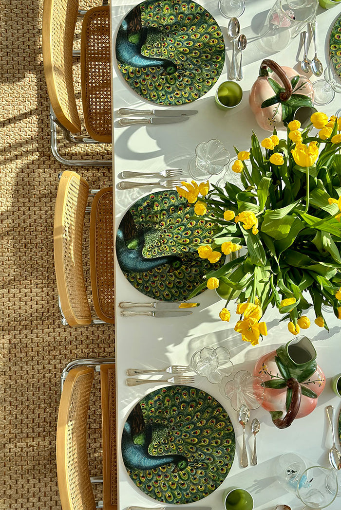 S&B x John Derian 'Peacock' Round Cork-Backed Placemat, 34cm