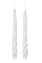 Set of 2 9.75 Inch Spiral LED Taper Candles