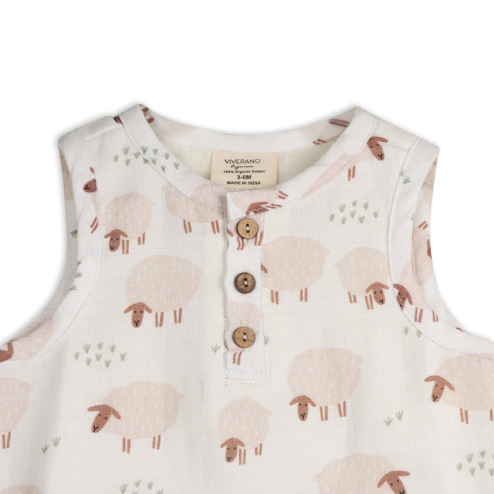 Sheep Baby Top & Bottom (Organic Muslin)