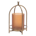Short Iron and Glass Candle Holder