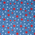 SINGER® Fabric, 100% Cotton, Red & Blue Stars On Texture, Cut by the Yard