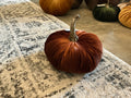 Small Plush Velvet Pumpkin - Burgundy