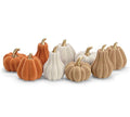 Small Sizes - Medium, Chunky - Flocked Harvest Pumpkins