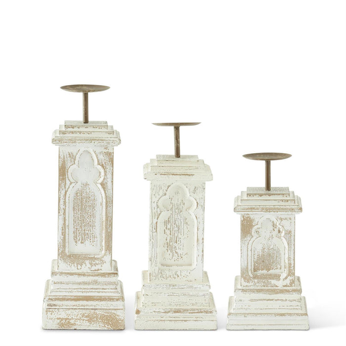 Small Whitewashed Candleholder