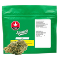 Front view of the Spinach Sour Chem package with bold lettering and graphics, displaying cannabis warnings in French and English.