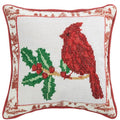 Square Cardinal Needlepoint Pillow