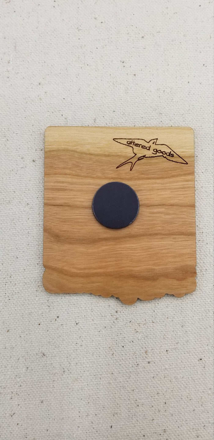 Straight outta quarantine hair stylist 2020 cherry hardwood laser engraved magnet - Altered Goods