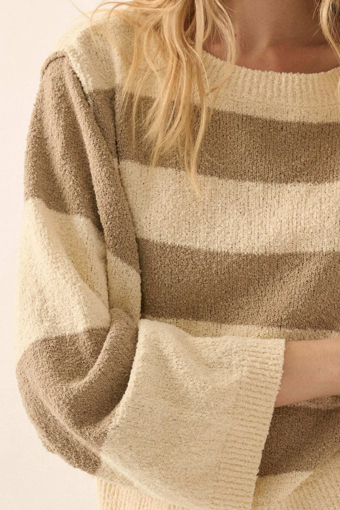 Straight Talk Striped Knit Cropped Sweater - ShopPromesa