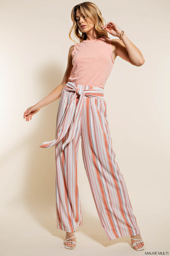 Striped Devin Long Flowey Pant