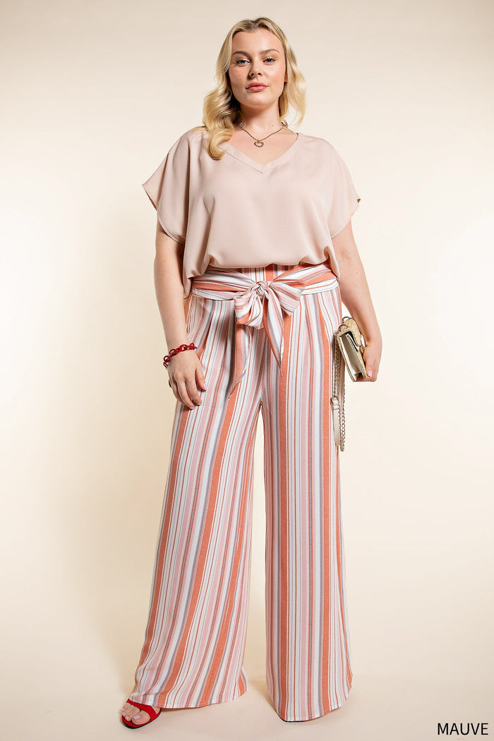 Striped Devin Long Flowey Pant