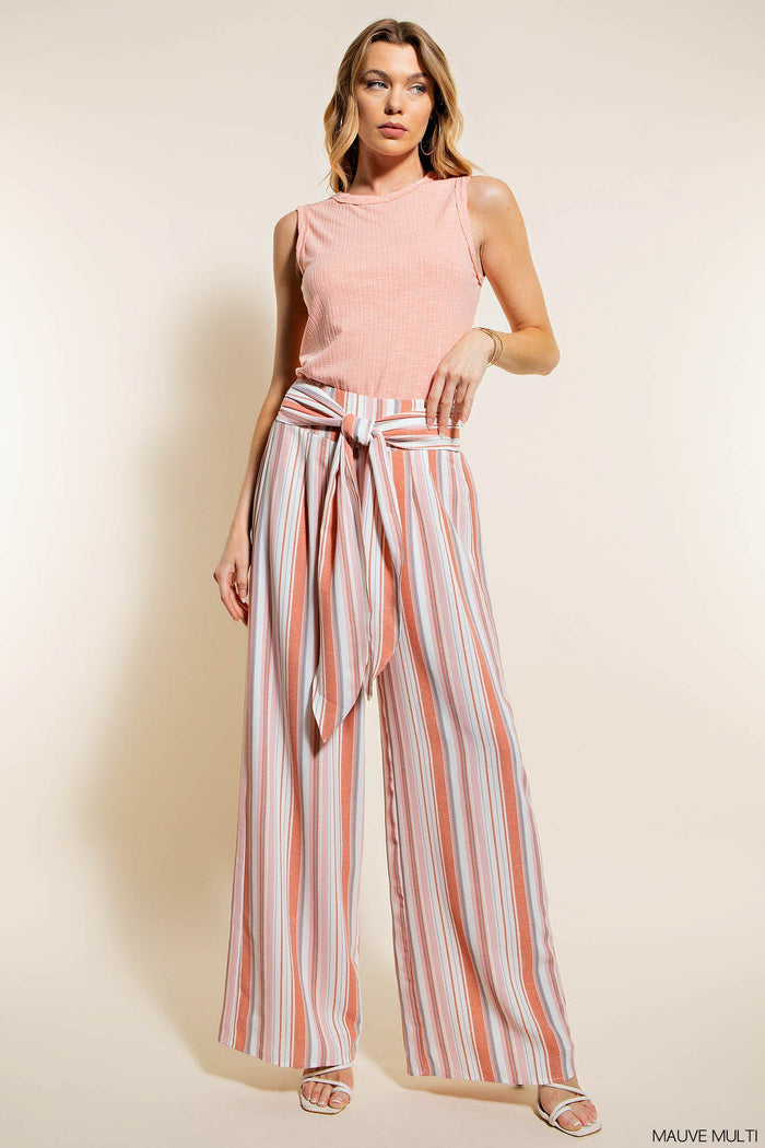 Striped Devin Long Flowey Pant