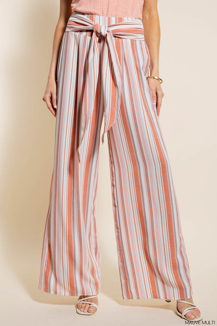Striped Devin Long Flowey Pant