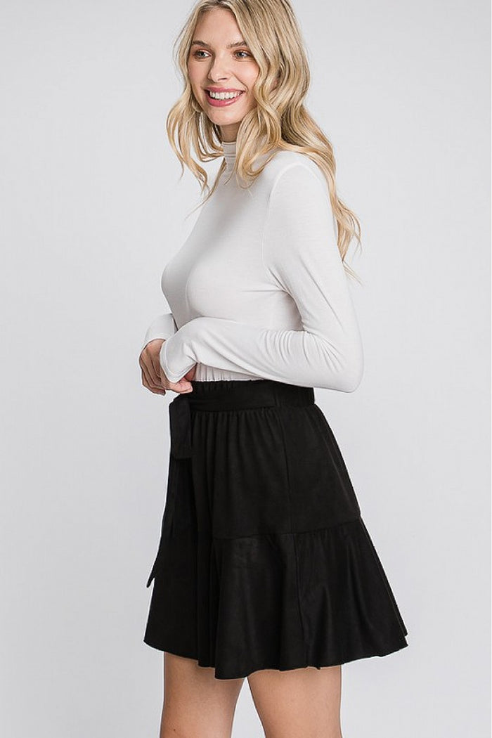 Suede Layard Skort with Self Tie