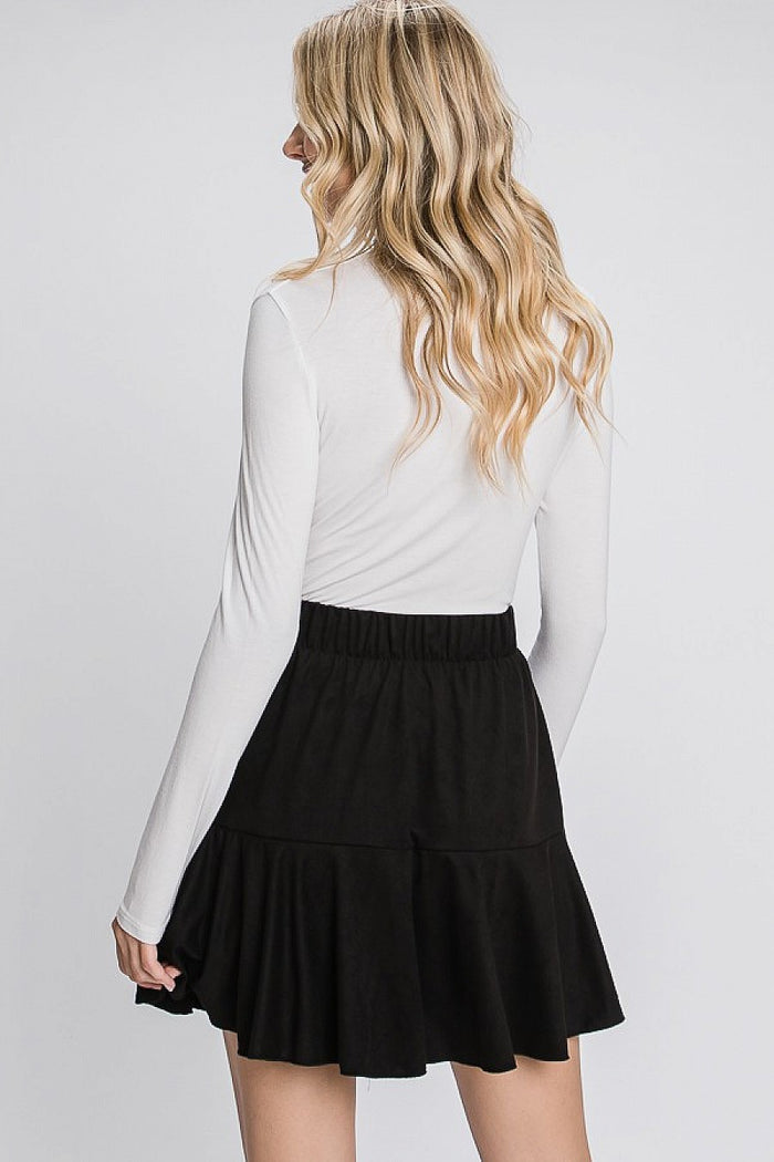 Suede Layard Skort with Self Tie