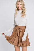 Suede Layard Skort with Self Tie